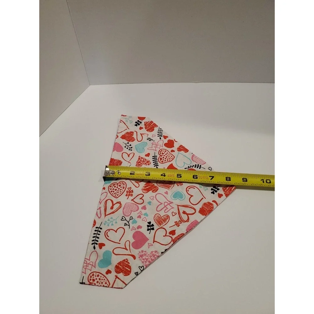 Two sided - Over The Collar Valentines Day Dog Bandana. Bandana Only
